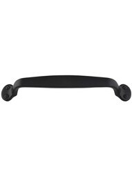 Aurora Solid-Brass Cabinet Pull - 6 inch Center-to-Center in Flat Black.